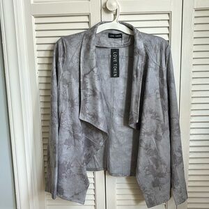 Love Token faux suede jacket-new with tag-size large-with pockets